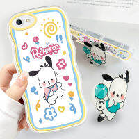 เคสม็อบสำหรับ OPPO A58 4G A78 A77 4G พร้อมที่ยึดนิ่มแฟชั่นเคสโทรศัพท์หยัก Pochacco การ์ตูนป้องกันกล้องคลุมทั้งหมดเคสโทรศัพท์มือถือ