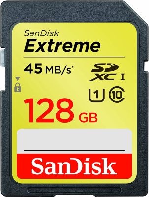 เมมโมรี่การ์ด SanDisk Extreme SDXC 128GB (45MB/s 300x) - รับประกัน Lifetime