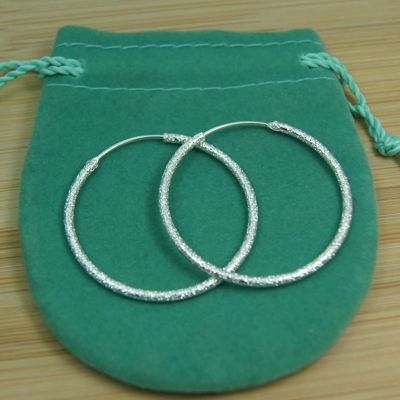 【YP】 BABYLLNT 925 Sterling Matte Round 35/50MM Big Hoop Earrings for European Fashion Jewelry Hot Sale
