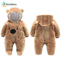 Tootplay เด็กหนา Hooded Jumpsuit การ์ตูนน่ารักเย็บปักถักร้อยแขนยาวเดี่ยว Romper สำหรับชายหญิง Fast Delivery