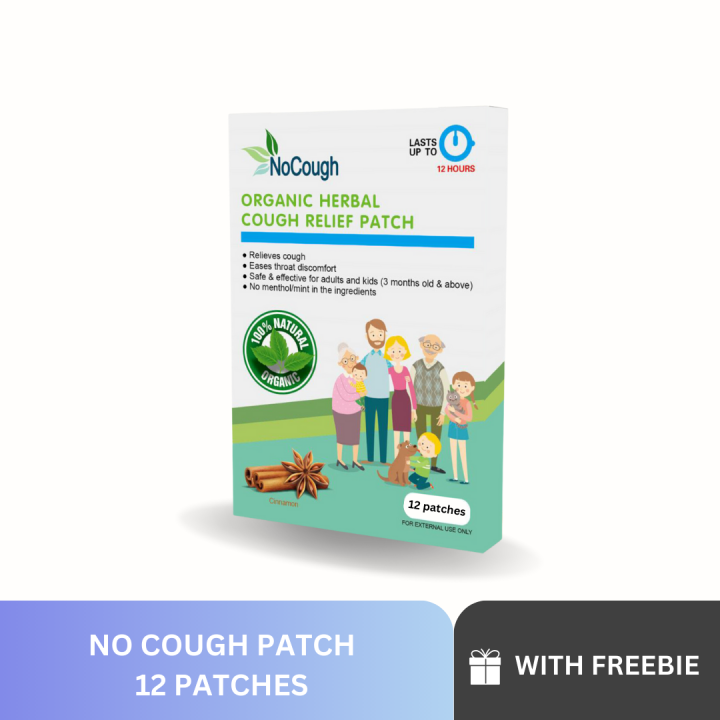 1 box (12patches) NoCough Organic Herbal Cough Relief Patch No Cough