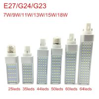 【▼Hot Sales▼】 mian885 หลอดไฟ Led G24 7W 9W 11W 13W 15W 18W โคมไฟหลอดไฟข้าวโพด Led E27สปอตไลท์2835 Smd ปลั๊กไฟแนวนอน Ac85-265v 180องศา