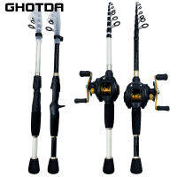 GHOTDA CastingSpinning Rod And Reel Combo แบบพกพาน้ำหนักเบาพิเศษเดินทางด้วยเรือคันเบ็ดเดียวแข็งแรงชุดตกปลาเซ็ตตกปลา