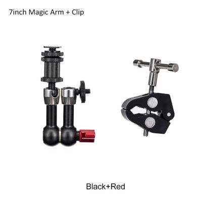 7 inches Articulating Arm Camera EVF Mount Microphone Extension Arm 11 Aluminum Magic Arm 1/4 to 1/4 Screw Adapter DSLR Camera