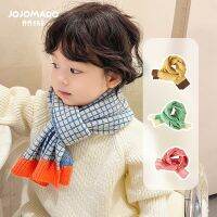 ◎  1 Piece Kids Warm Scarf Candy Color Fashion Checkboard Scarf for Children Boy Girl Cute Portable Autumn Winter Knit Plush Scarf