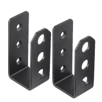 Door Barricade Brackets Door Security Brackets Install in -(2Pc) Iron Metal U Bracket Rust Proof - Gate Bar Holder for Indoor/Outdoor Door Security Bar