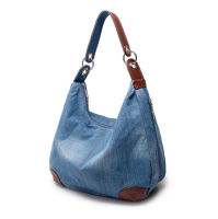 large luxury ladies denim handbag big shoulder bag blue jeans handbag Jean Denim Tote Crossbody ladies shoulder bag