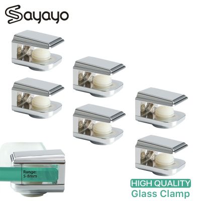 【CW】 Sayayo Half Round Glass Clamp Zinc Alloy Adjustable Bracket Suitable for 8mm Thick Hardware Accessories