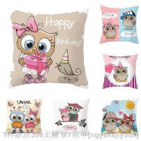 【CW】☇  45x45CM Cartoon Print Polyester Throw Room Cushion Cover Car Decoration Sofa Pillowcase