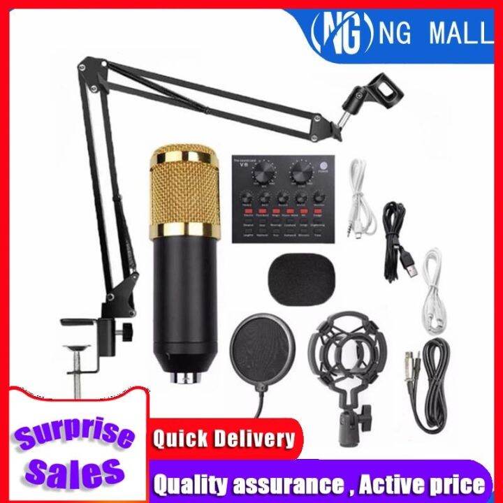100 Original BM800 Condenser Microphone Kit With V8 Multifunctional
