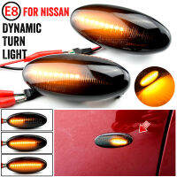 2ชิ้นสำหรับ Nissan Navara D22 NP300 1998-2005 Datsun ชายแดน Fiera รถกระบะ Terrano LED แบบไดนามิกเครื่องหมายด้านข้างเลี้ยวแสงโคมไฟ