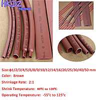 1/2/3/5 Meters 2:1 1mm-50mm Brown Heat Shrink Tube Heat Shrinkable Sleeving Tubing Wrap Wire Insulation Sleeve Electrical Circuitry Parts