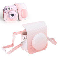 เคสกล้องกระเป๋ากล้องหนังพียูป้องกันไล่ระดับสีแบบนิ่มสำหรับ Instax Mini 12