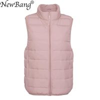 ZZOOI NewBang Matt Fabric Women Sleeveless Ultra Light Down Vest Women White Duck Down Vest Female Stand Collar Slim Warm Waistcoat