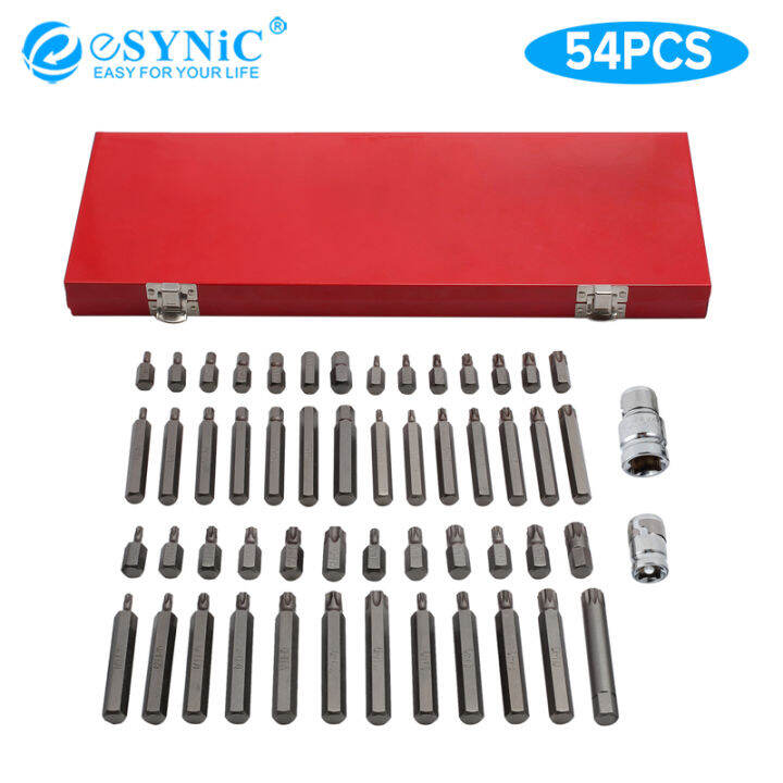 eSYNIC 54 Pieces for Allen Screw Bits Torx Internal MultiPoint Bits