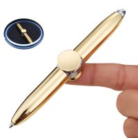 【LZ】❀❇  Fingertip Fidget Toys Multifunctional Ballpoint Pen Rotating Metal Pen Creative LED Light Decompression Gyro Pen Fidget Spinner