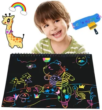 61pcs Diy Craft Educational Drawing Toys Scratch Paper Art Set