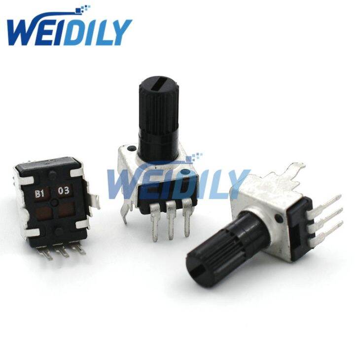 10PCS RV09 B10K B103 Potentiometer Adjustable Resistance 12.5mm Shaft 3 ...
