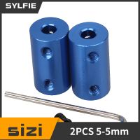 2pcs Shaft Rigid Motor Wheel Coupling Coupler Blue Aluminum Alloy Casing 5 x 5mm