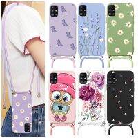 {OLI STUDIO}สำหรับ SamsungA51 A 51 Case 4GChainStrap Cord Lanyard Soft Silicone Fundas ForGalaxy51 Bumper