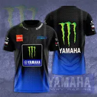 (in stock) Yamaha Monster Energy Yamaha 3D T-shirt Summer Short Sleeve Fashion Sports Mens and Womens Childrens T-shirt Clothing (free nick name and logo)