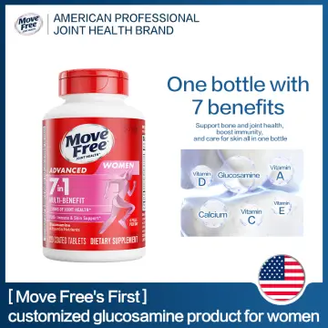 Move Free Advanced Glucosamine Chondroitin MSM Joint Support Supplement For  Men and Women, Supports Mobility Comfort Strength Flexibility & Bone -  (120ct bottle), Coated Tablets*