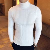 Autumn Winter Turtleneck Pullovers Warm Solid Color Mens Sweater Slim Pullover men Knitted sweater Bottoming Shirt2023