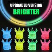 Car Crown Luminous Tire Valve Caps Fluorescen Decorative Cap Motorcycle Bike Tire Stem Valve Dust-proof Cover Auto Accessories Wheel Covers