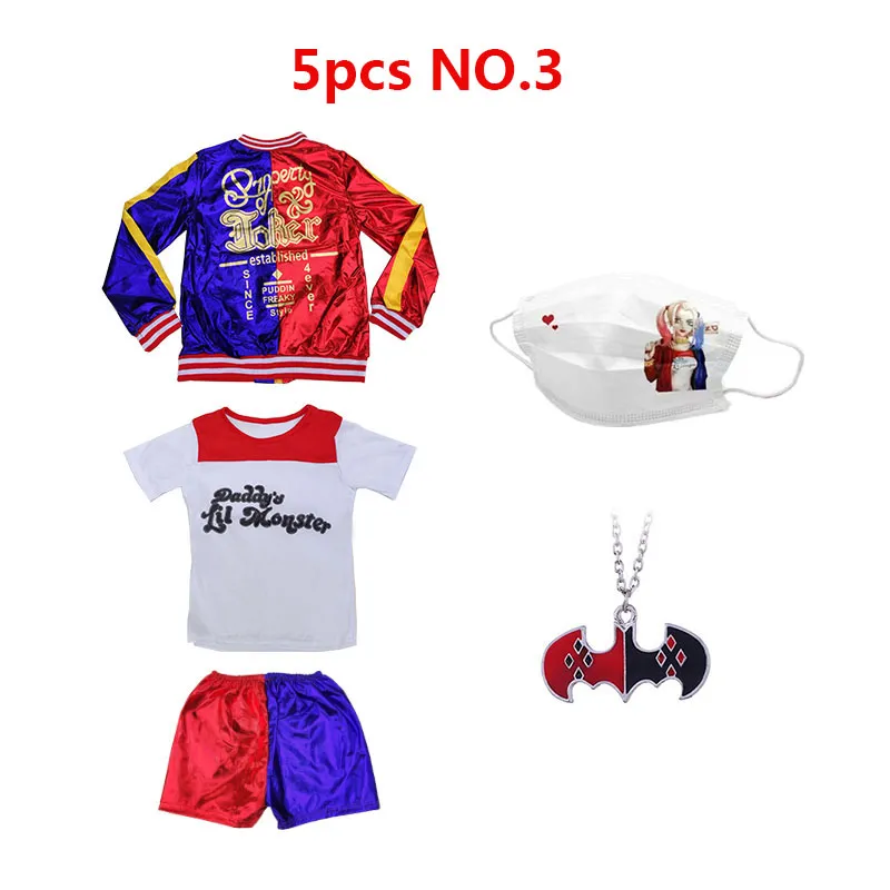 Carnaval fantasia arlequina meninas cosplay costumes Roupas Joker Halloween  T-Shirts Jacket Peruca