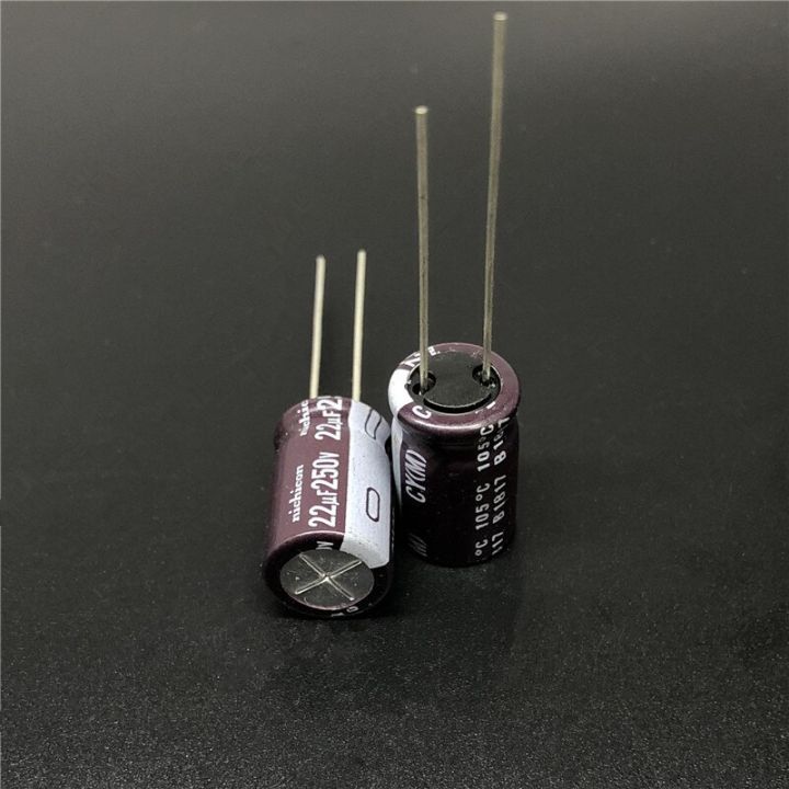5pcs-50pcs-22uf-250v-nichicon-cy-series-10x16mm-high-ripple-current-long-life-250v22uf-aluminum-electrolytic-capacitor