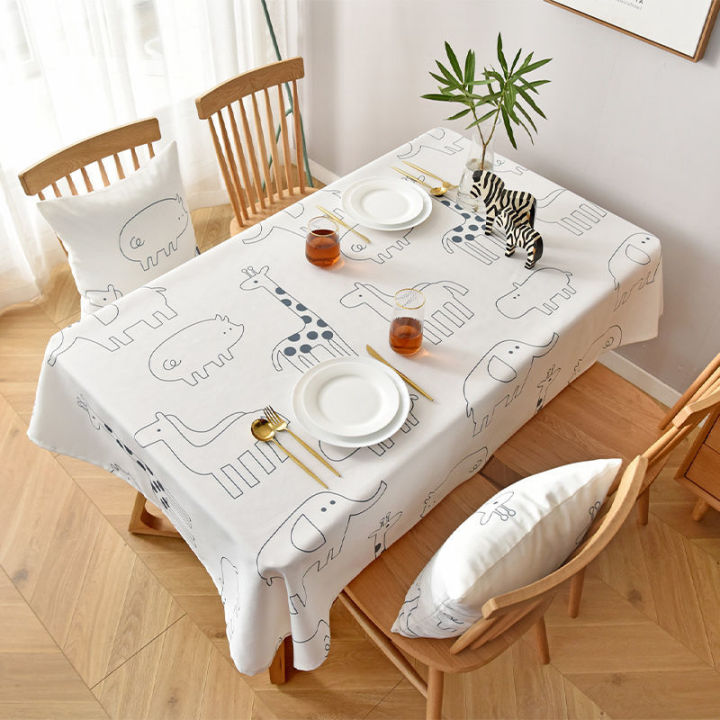 m-q-s-ผ้าปูโต๊ะ-ยุโรปเหนือ-โต๊ะกันน้ำฟรีโต๊ะกันน้ำ-ตัวการ์ตูนผ้าปูโต๊ะ-เนื้อผ้าสี่เหลี่ยมผืนผ้า-พิมพ์ลายสวยงาน-กันคราบสรกปก