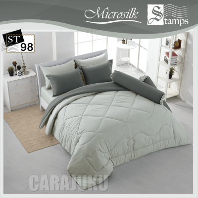 STAMPS ชุดผ้าปูที่นอน สีเทา Gray ST98 #แสตมป์ส ชุดเครื่องนอน 5ฟุต 6ฟุต ผ้าปู ผ้าปูที่นอน ผ้าปูเตียง ผ้านวม