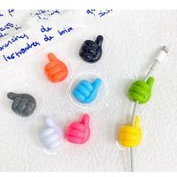 5PCS Self-Adhesive Wall Decoration Hook Creative Hook Home/Office Data Cable Clip Wire Desk Organizer Silicone Thumb Key Hanger Picture Hangers Hooks
