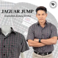 Jaguar เสื้อเชิ้ตผู้ชาย แขนสั้น สีดำแดง ลายสก็อต ทรงธรรมดา (Regular) JNCS-3095-1-BL