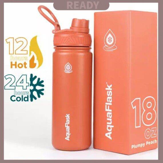 top READY Aquaflask 18oz Wide Mouth with Cap Lid Vacuum Insulated