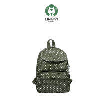 LINGKY HD101 : กระเป๋าเป้สะพายหลัง ขนาดใหญ่ ลายจุดเคลือบเงา ทนน้ำ / Backpacks