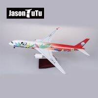 JASON TUTU 47CM 1/142 Scale Airplane Airbus A350 Sichuan Panda Airline Model W Light and Wheel Diecast Plastic Resin Plane