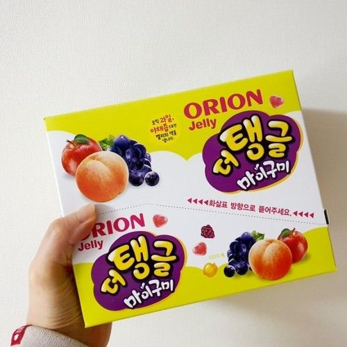 เจลลี่เกาหลี-รสองุ่น-พีช-และแอปเปิ้ล-orion-the-tangle-my-gumi-100g-เยลลี่เกาหลี