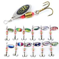 ☂ 10 Colors Peche Spinner Fishing Lures Wobblers CrankBaits Jig Shone Metal Sequin Trout Spoon With Hooks for Carp Fishing Pesca