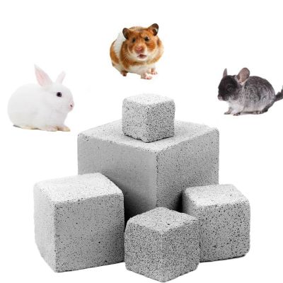 หินเจียร์ฟันกระต่ายแร่ธรรมชาติสำหรับหนูแฮมสเตอร์ของเล่นฝึกเคี้ยวหินแคลเซียมแร่ธาตุจากสัตว์ขนาดเล็ก