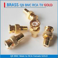 1X Pcs Q9 BNC Male to RCA Female Plug BNC to RCA GOLD Plated Brass Straight Coaxial RF Connector Socket Adapters