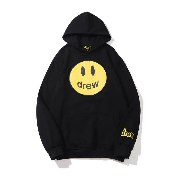 drew-house-เสื้อสเวตเตอร์สําหรับผู้ชายผู้หญิงแขนยาวมีฮู้ดพิมพ์ลาย-drew-justin-bieber-the-same-same-street-สไตล์เกาหลี