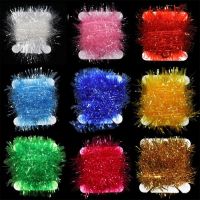 2M/Card Fishing Fly Tying Ice Chenille Material For Knitting Streamer Fly Marabou Jig Flies Bass Pike Lures Fly Fishing Tinsel