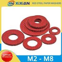 M2 M2.5 M3 M4 M5 M6 M8 Gasket Flat Washer Insulation preservative Sealing Ring Red Steel Paper Board Spacer Wear Heat Resistant