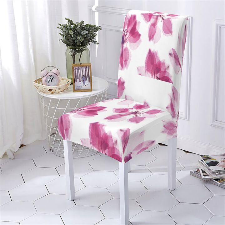 ปลอกเก้าอี้ยืดหยุ่นผ้าสแปนเด็กซ์คลุมเก้าอี้พืชพันธุ์ดอกไม้สไตล์ที่คลุมเก้าอี้ปลูกยืดหยุ่น