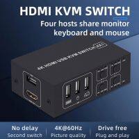 4พอร์ต HD สวิตช์ KVM HDMI-เข้ากันได้4K USB HD Switcher HD KVM HDMI เข้ากันได้4 In 1 Out 4K 30HZ Win10/8 /Mac Os แล็ปท็อปพีซี