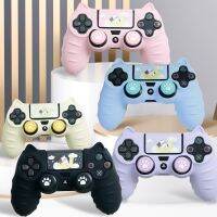 สกินสติ๊กเกอร์ซิลิโคนนิ่มรูปอุ้งเท้าแมวสำหรับ Sony Dualshock 4 DS4 PS4เพรียวบางฝาปิดแท่นยึดติดสำหรับหัวแม่มือเคสตัวควบคุม