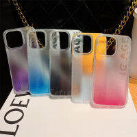 TTJJ หรูหราไล่ระดับสีสำหรับ iPhone 14 Pro Max 13 12 Promax 14ผิวด้านโปร่งใสเลเซอร์สีเคสซิลิโคนแข็งสีรุ้งใส