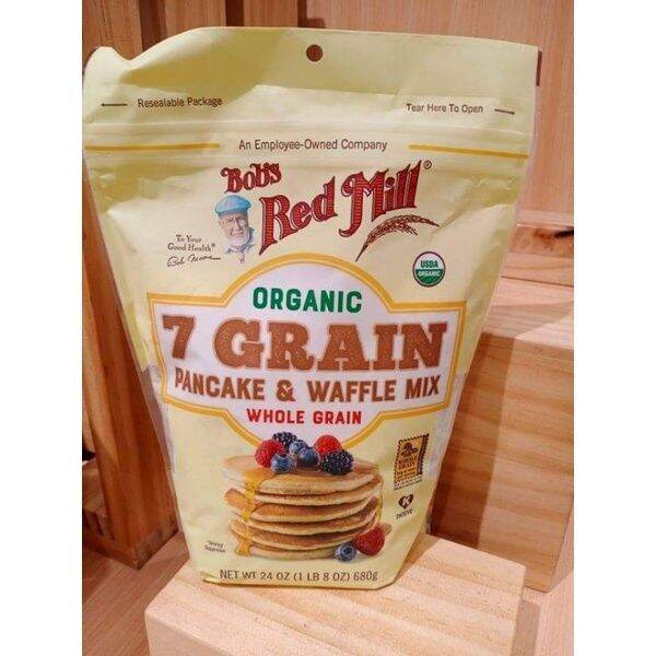 680g Bob's Red Mill Organic 7 Grain Pancake & Waffle Mix Whole Grain