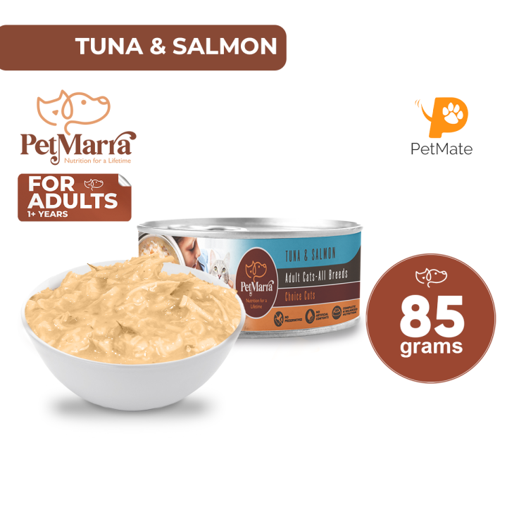 PetMarra Choice Cuts Adult Cat Wet Food Can Tuna and Salmon 85g